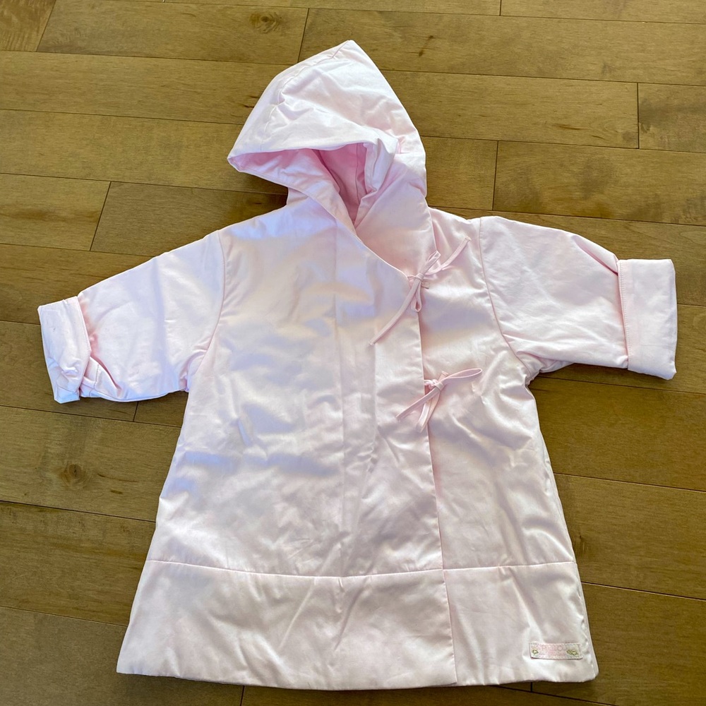 Miniman pink spring jacket with hoodie size 9 months